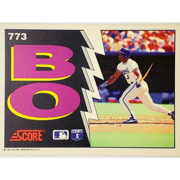 BO JACKSON "BO BREAKER" 1991 SCORE BASEBALL #773, ROYALS, TWO-SPORT STAR! - Picture 2 of 3